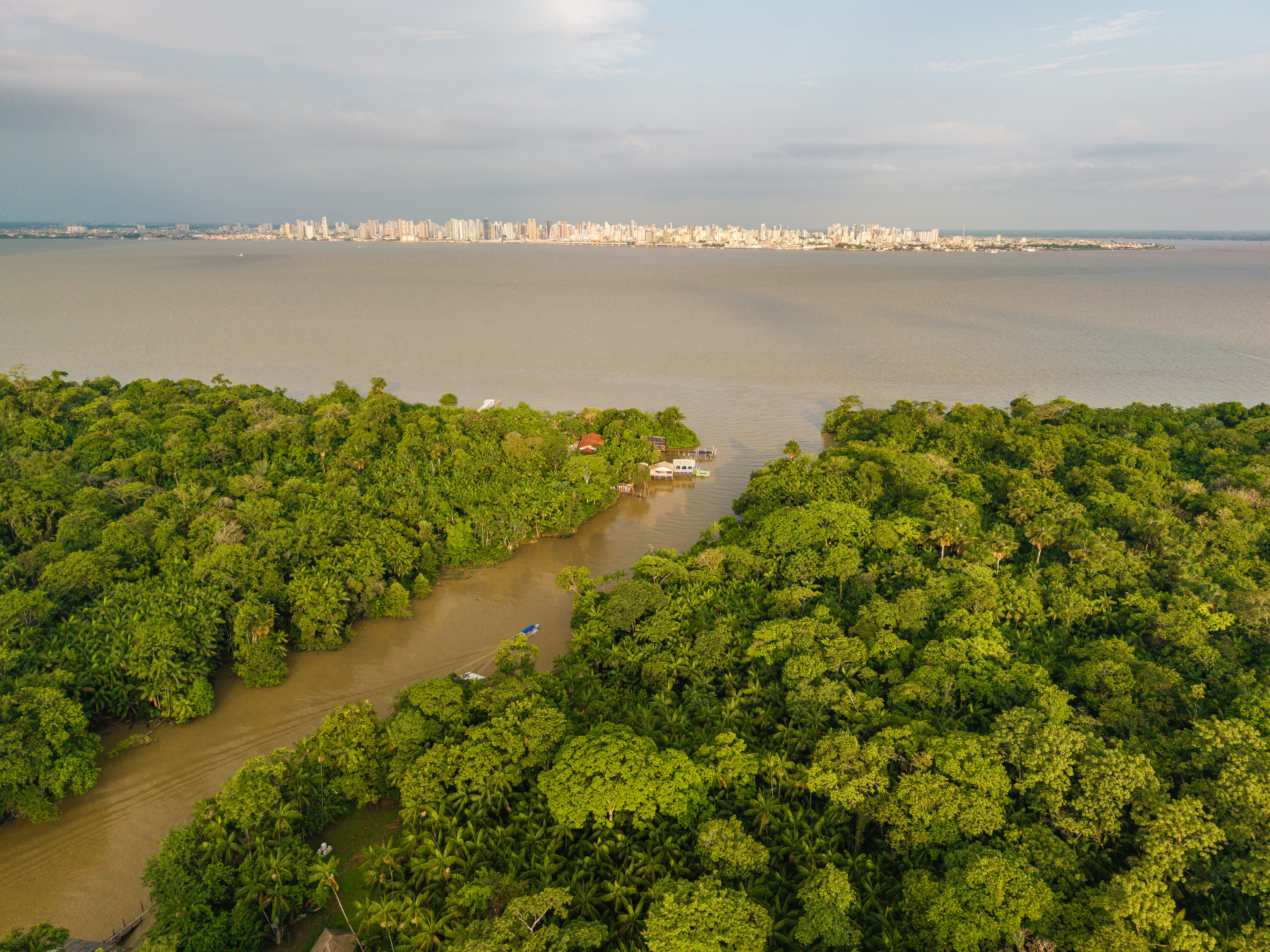 Blick über die Region der Barcarena-Inseln gegenüber von Belém, Brasilien