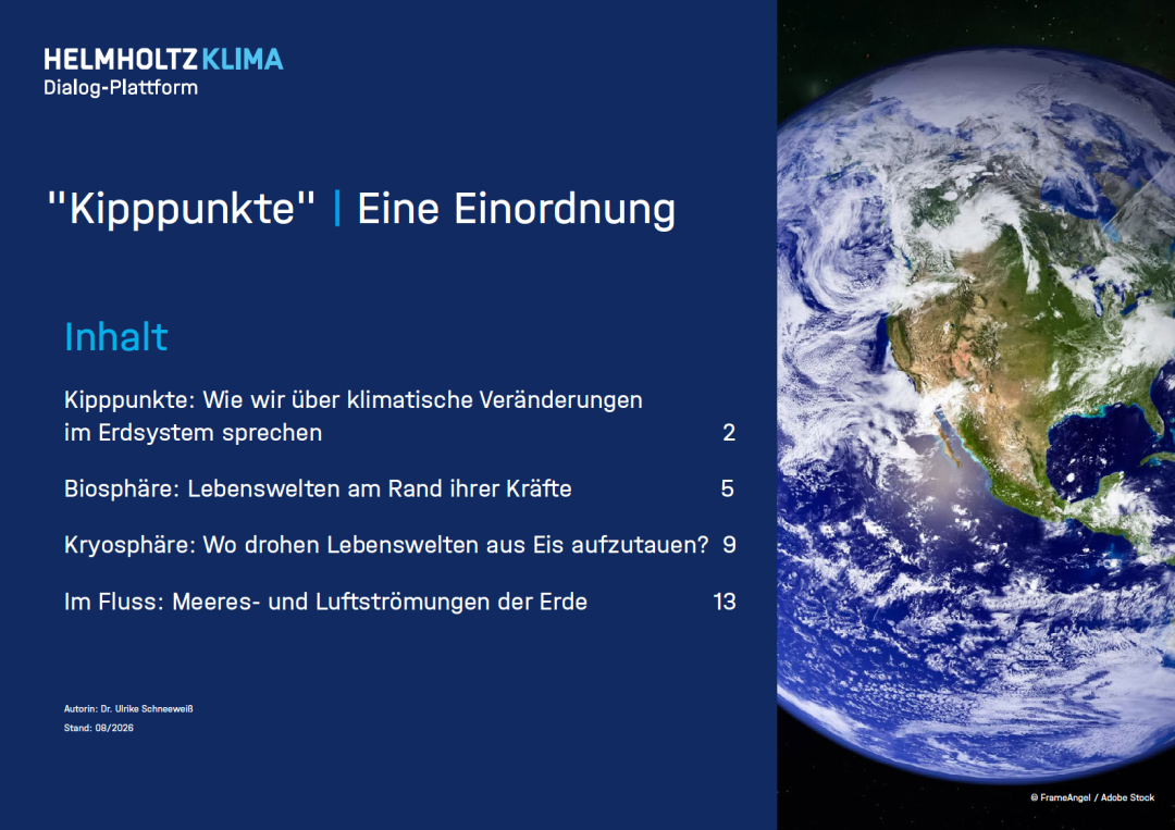 Coverbild der Artikelreihe „Kipppunkte“ von Helmholtz KLIMA
