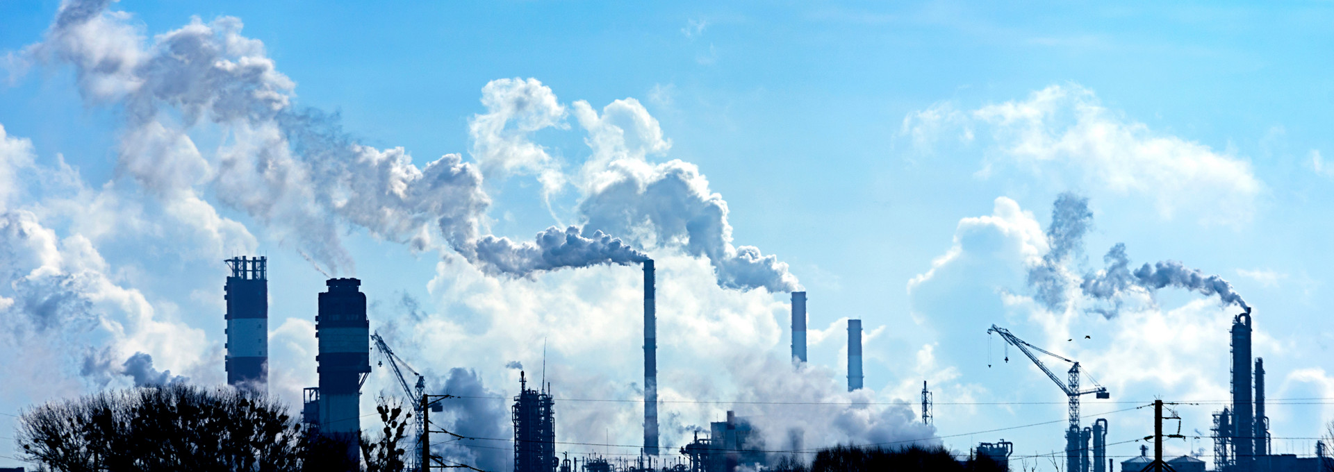 Chimneys with smoke