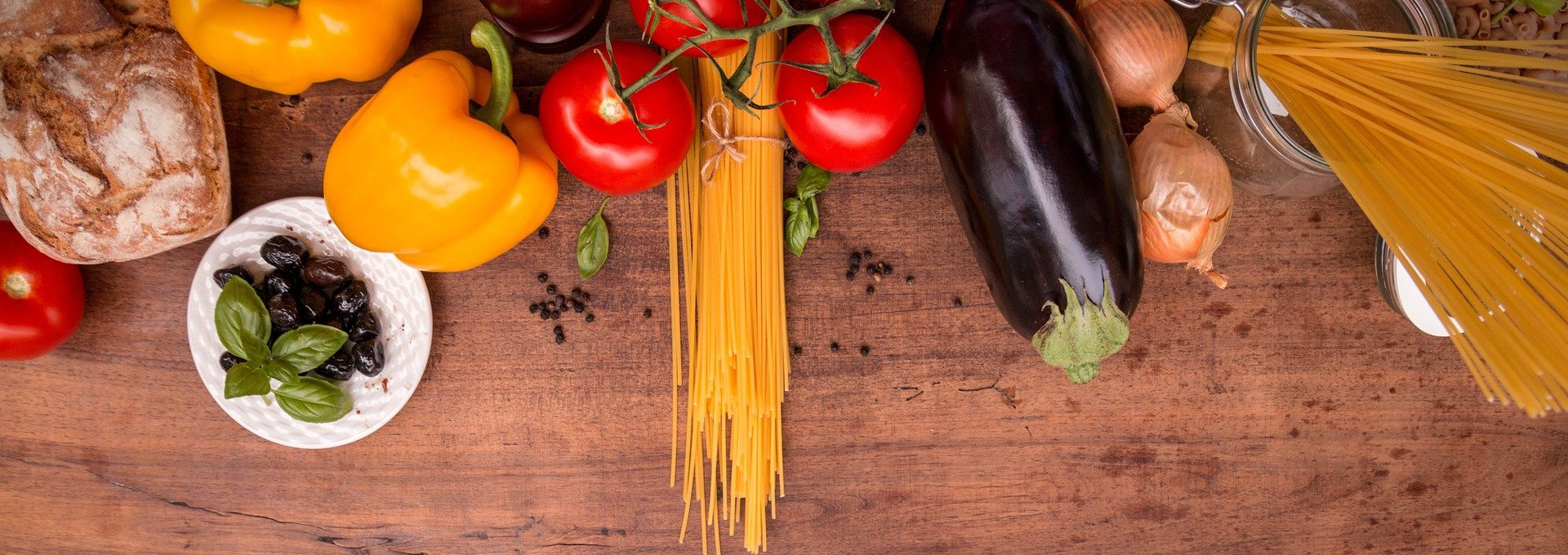 Mediterranean vegetables on wooden table
