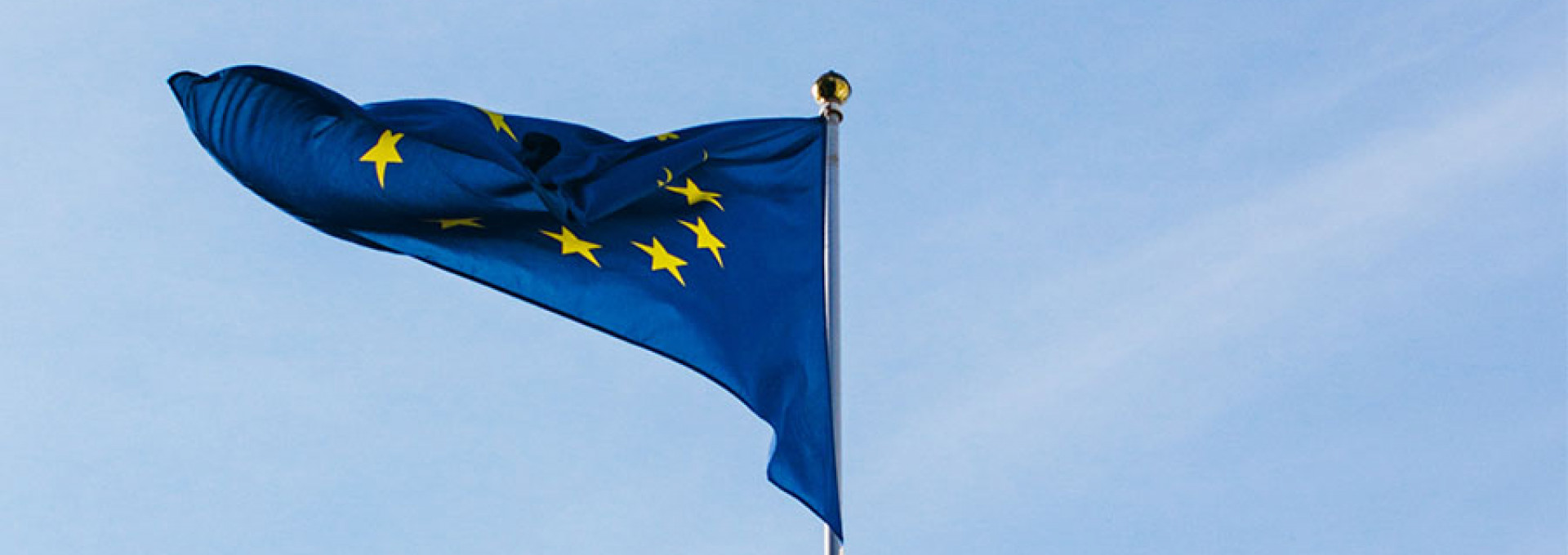 EU-Flagge vor blauem Himmel