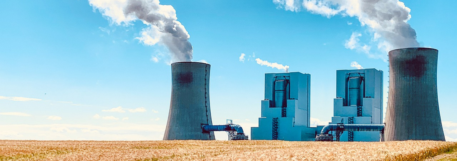 Power plant under blue sky