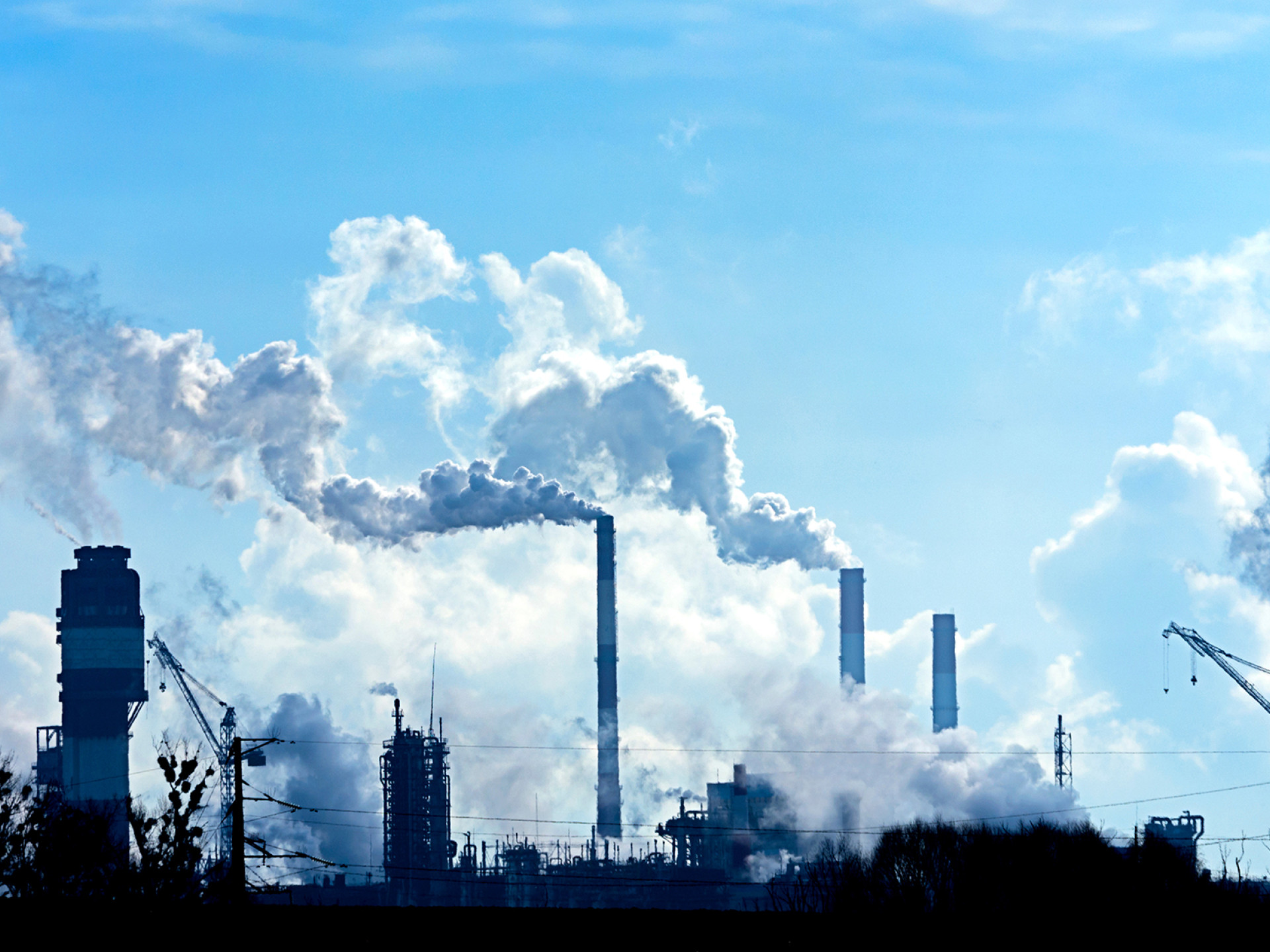 Chimneys with smoke