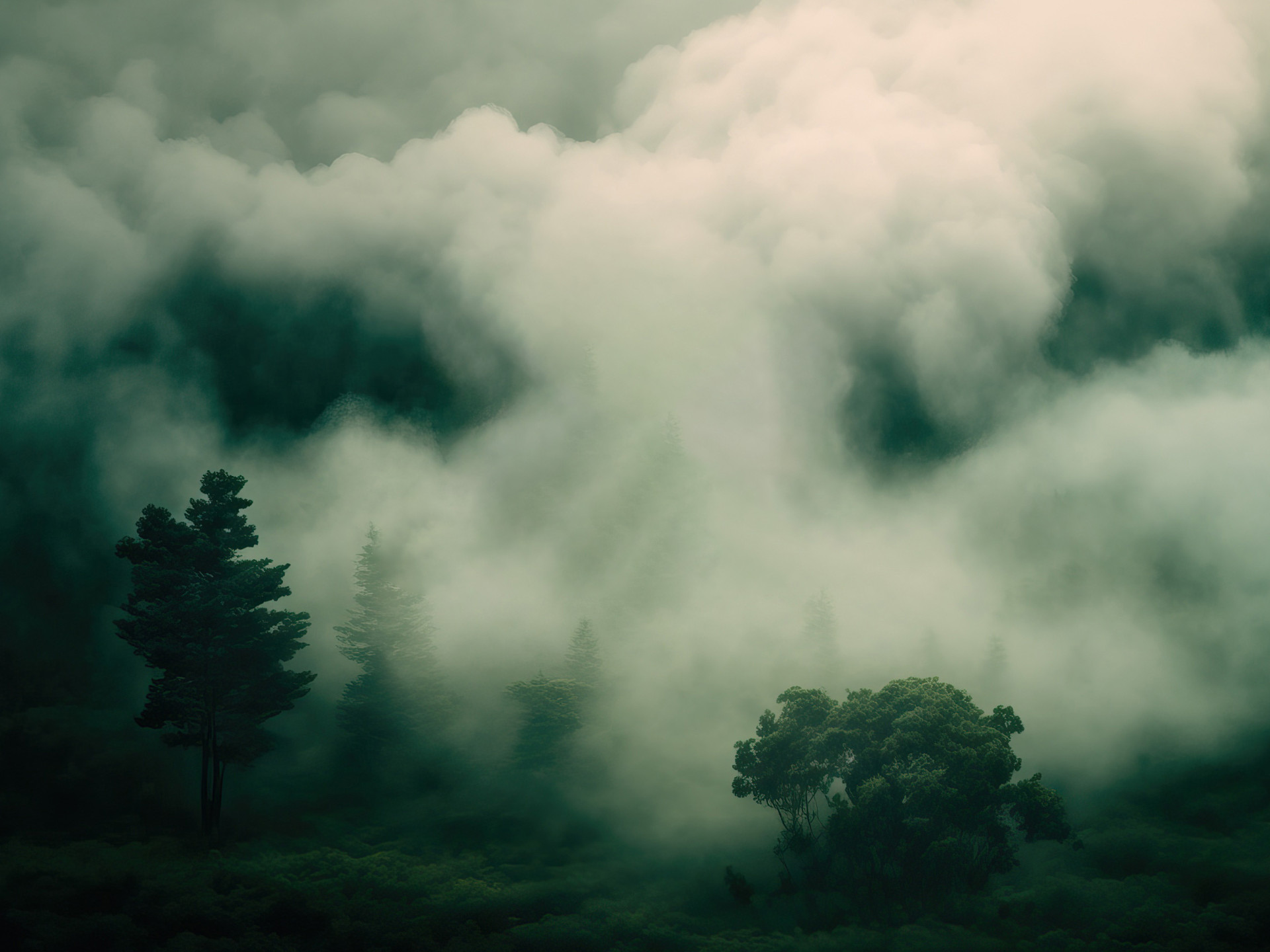 Nebel über Wald