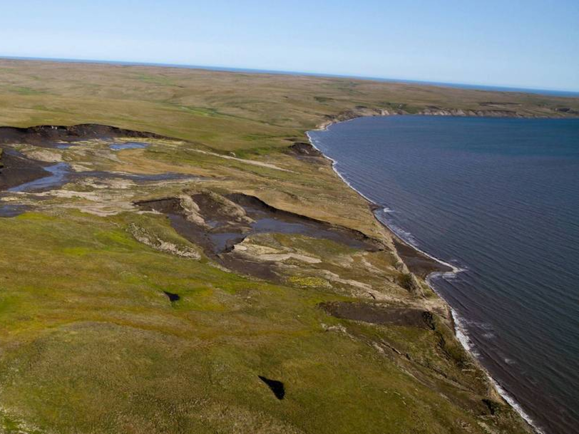 Dauertau-Gebiet "Slump D" auf Herschel Island, Yukon, Kanada