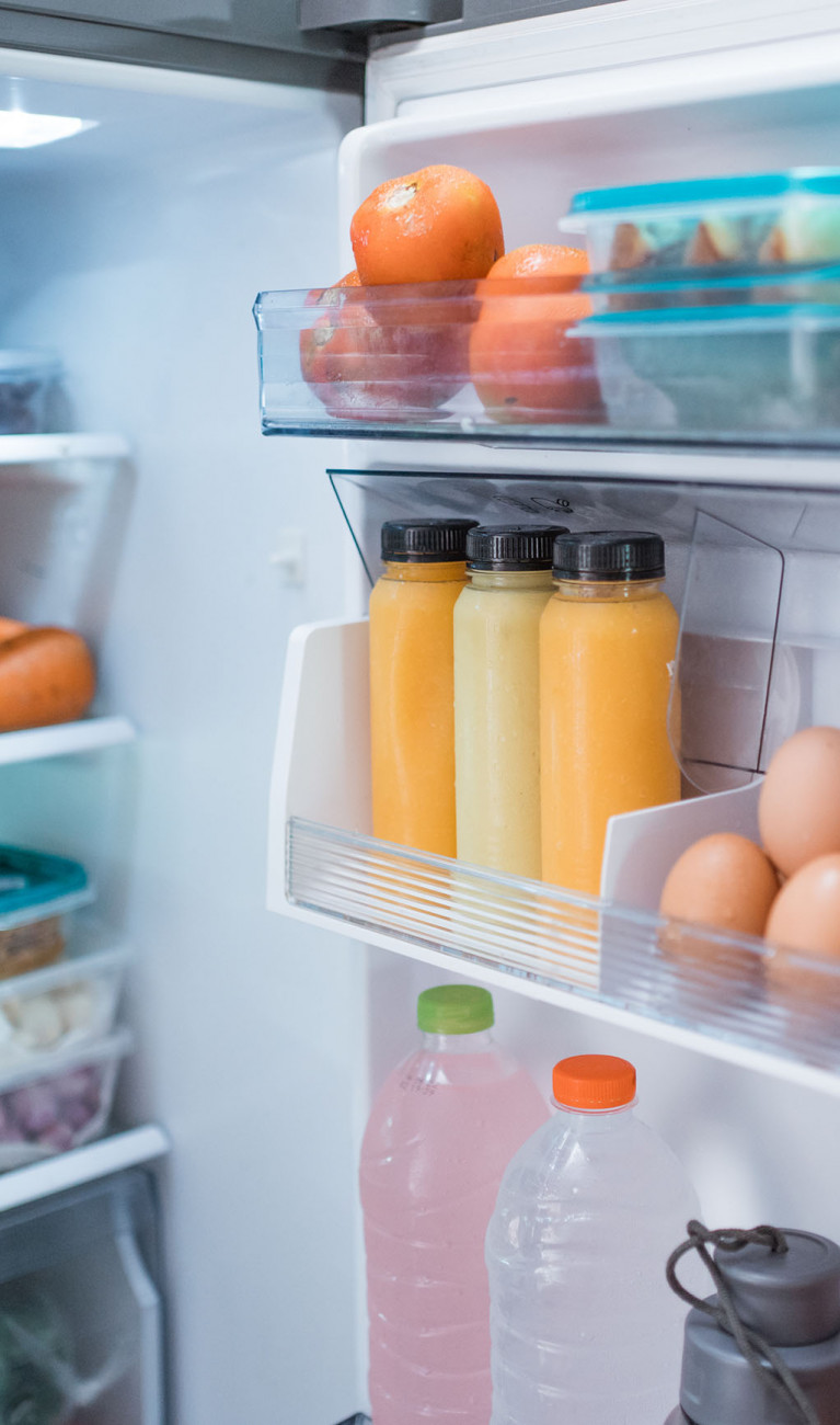 Refridgerator with food