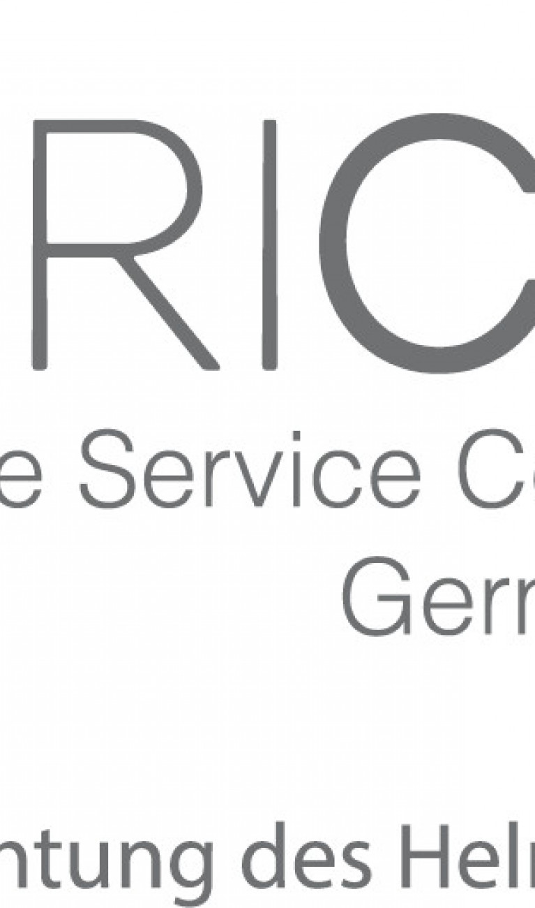 Logo mit Schriftzug von GERICS, rechts ist ein orangener Kreis 