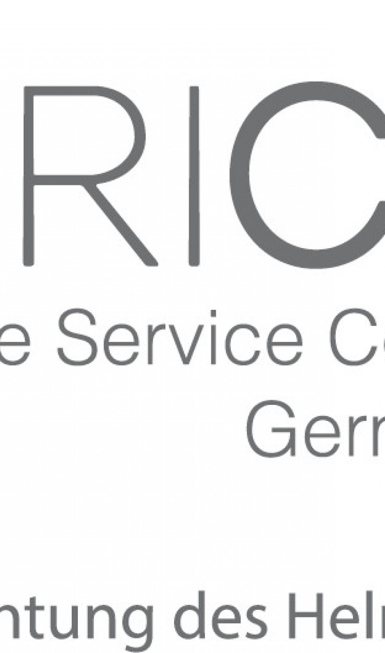 Logo mit Schriftzug von GERICS, rechts ist ein orangener Kreis