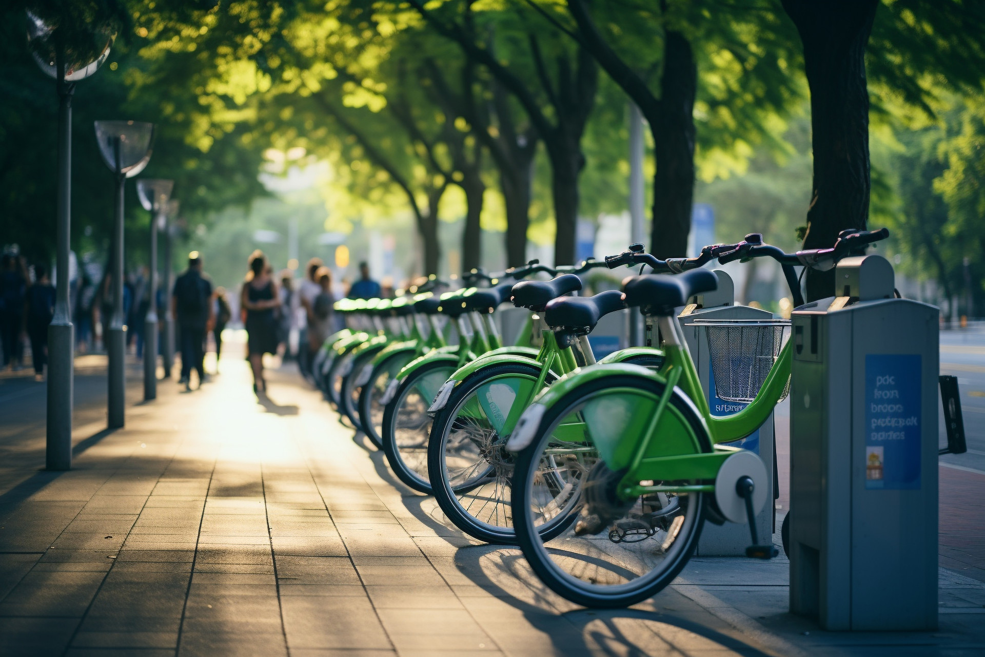 Fahrradverleih an einer Straße in der Stadt.