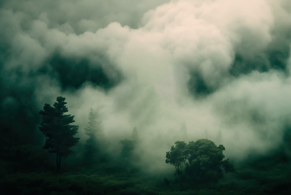 Nebel über Wald