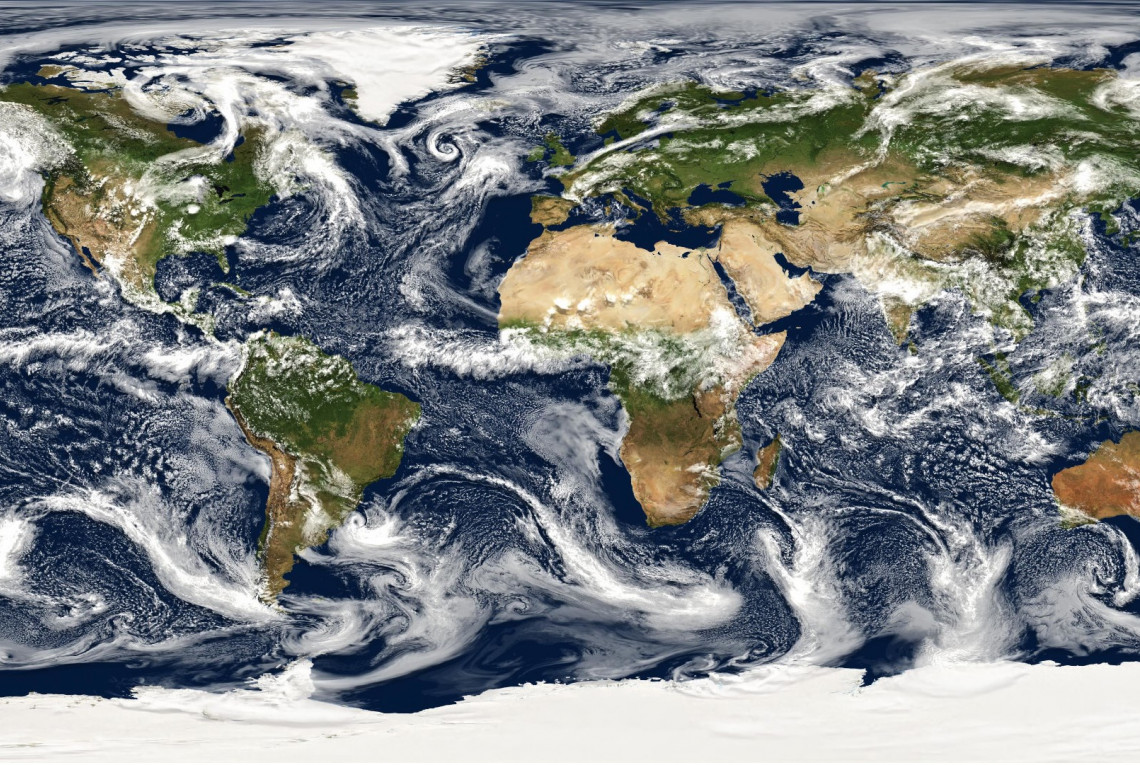 Visualisierung einer hochauflösenden globalen Simulation mit dem Modell ICON, die veranschaulicht, wie kleinskalige Prozesse explizit auf globaler Skala simuliert werden können. Dadurch wird die Notwendigkeit von Parametrisierungen in Klimamodellen reduziert. Mit einer räumlichen Modellauflösung von 2,5 km veranschaulicht die Visualisierung das Poten-zial des Modells, eine realistische Wolkenverteilung und Wolkenmuster darzustellen.